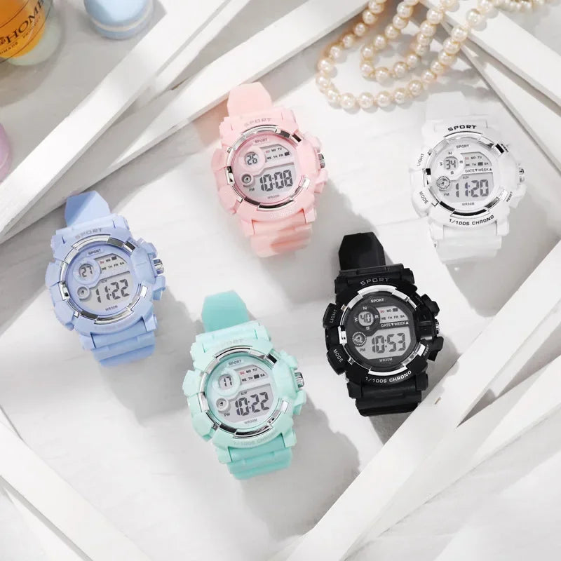 Yikaze moda esportes relógios das mulheres dos homens relógio digital à prova dwaterproof água luminosa despertador relógio de pulso eletrônico para crianças