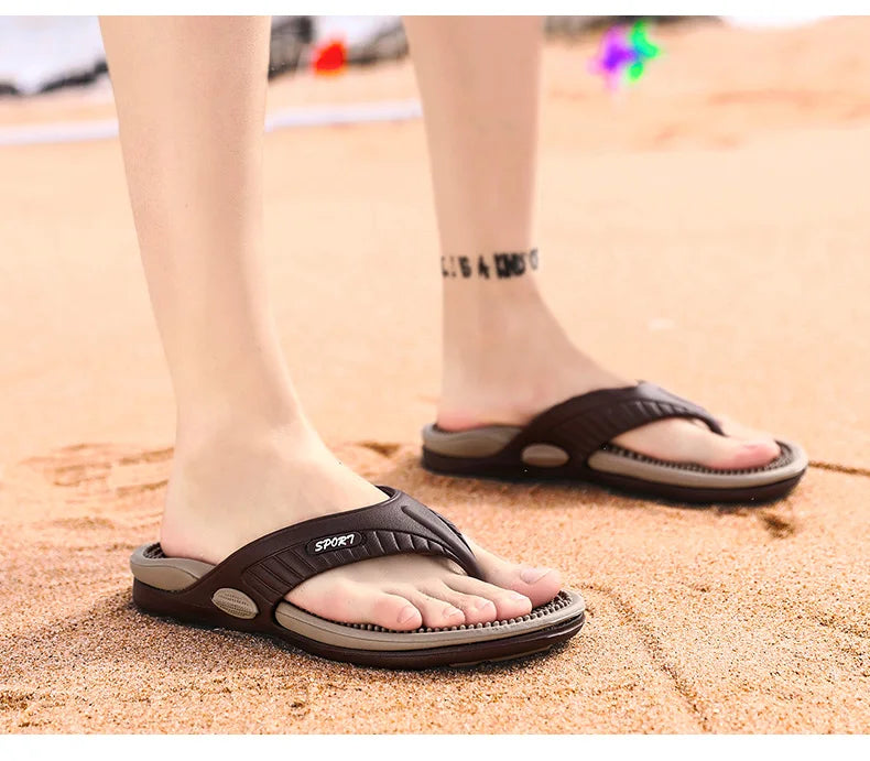 Chinelos de praia chinelos de verão homens sandálias de massagem confortáveis sapatos casuais 2022 moda masculina flip flops calçados de venda quente