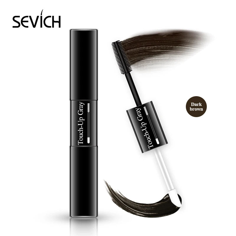 Caneta de tintura de cabelo única, cobertura instantânea de raiz cinza, cor de cabelo branco a marrom escuro, preto, 2 escovas, cabeça macia, fácil aplicação, temporária