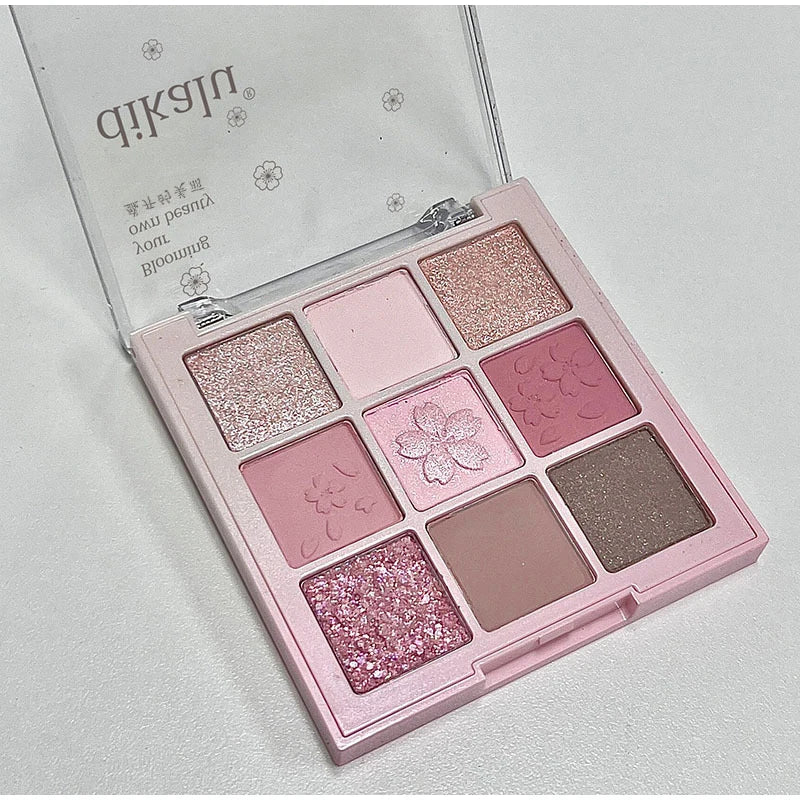 9 cores glitter neve princesa paleta de sombra sonho menina perolado sombra de olho rosa marrom nude luz maquiagem destaques olhos