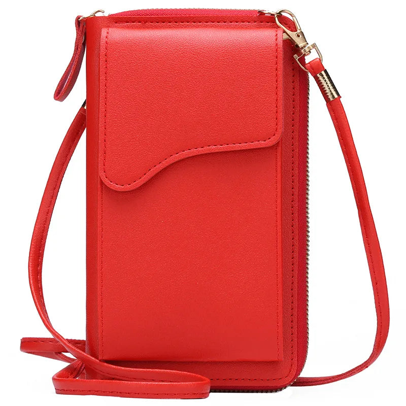 Bolsa feminina pequena de ombro crossbody, couro pu, bolsa de bolso para celular, bolsa para cartão, carteira, bolsa carteiro