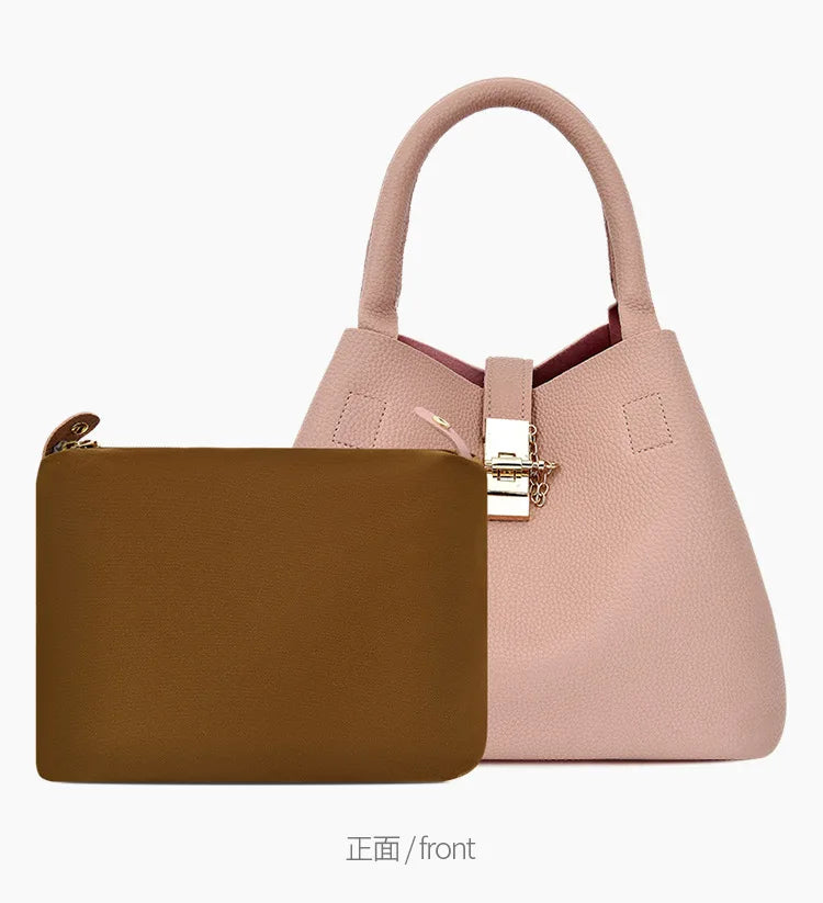 Mulher bolsa de ombro grande capacidade bolsa para mulheres crossbody saco lichia padrão pu portátil balde saco senhoras mensageiro sacos