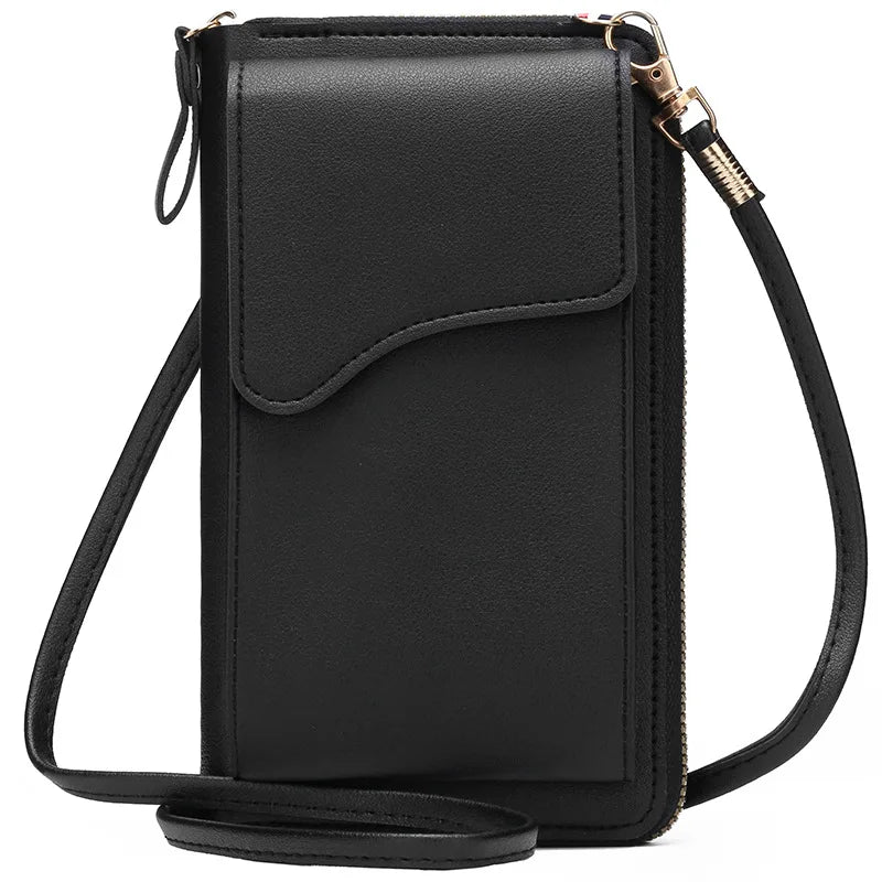 Bolsa feminina pequena de ombro crossbody, couro pu, bolsa de bolso para celular, bolsa para cartão, carteira, bolsa carteiro