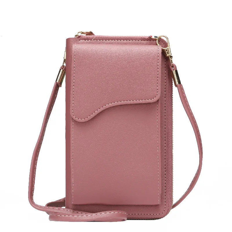 Bolsa feminina pequena de ombro crossbody, couro pu, bolsa de bolso para celular, bolsa para cartão, carteira, bolsa carteiro