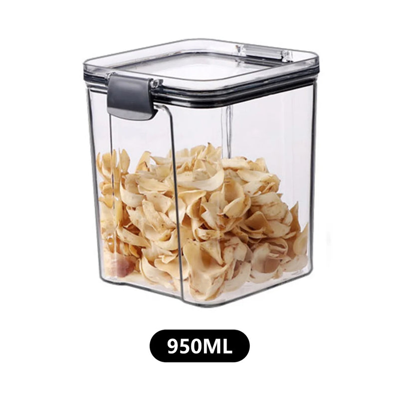 Conjuntos empilháveis de cozinha selada, 460-1800ml, caixa de armazenamento de alimentos de plástico, garrafa de tanque multigrãos, frutas secas, recipientes de armazenamento de chá