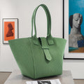 Bolsa tote feminina preta personalizada, bolsa de estudante universitário, grande capacidade, verde, gola branca, bolsa de ombro cinza