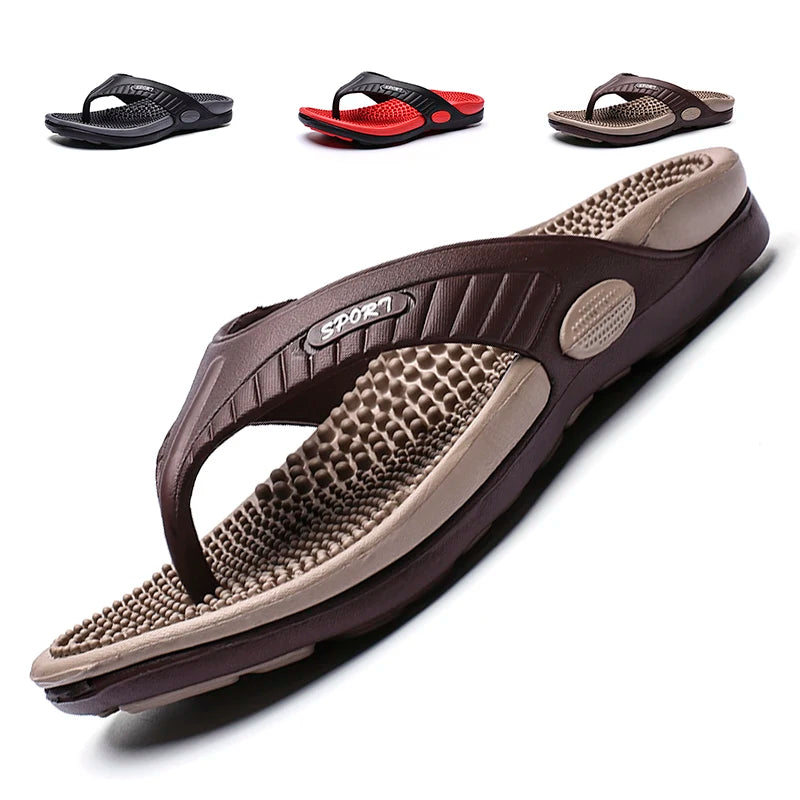Chinelos de praia chinelos de verão homens sandálias de massagem confortáveis sapatos casuais 2022 moda masculina flip flops calçados de venda quente