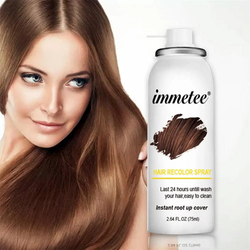 Spray de Tingimento Temporário para Cabelo, Capa Natural, Cabelo Branco, Durável, Efeito Instantâneo, Ferramenta de Cabeleireiro, 75ml