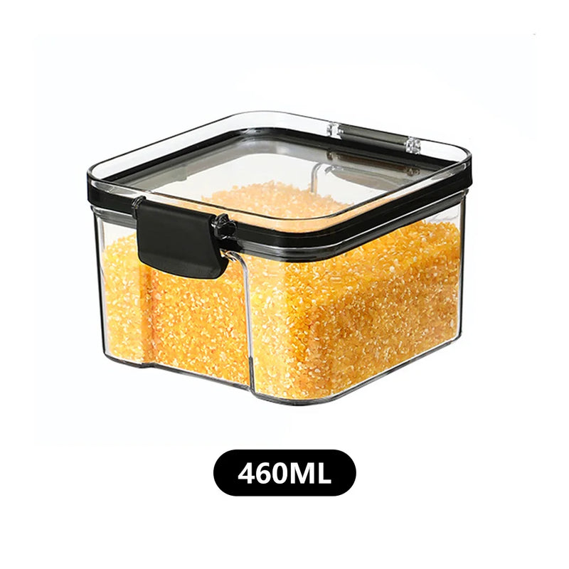 Conjuntos empilháveis de cozinha selada, 460-1800ml, caixa de armazenamento de alimentos de plástico, garrafa de tanque multigrãos, frutas secas, recipientes de armazenamento de chá
