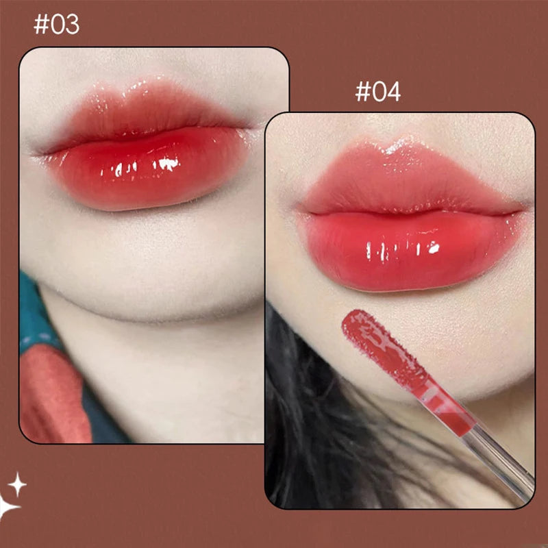 Natural Jelly Lip Gloss Batom Líquido, Hidratante, Fácil Halo-tingimento, Esmalte Impermeável, Não é fácil de tirar, Maquiagem