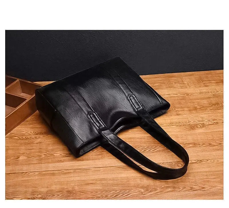 Bolsa tote vintage de grande capacidade, bolsa de ombro vegana retrô, bolsa casual feminina para deslocamento