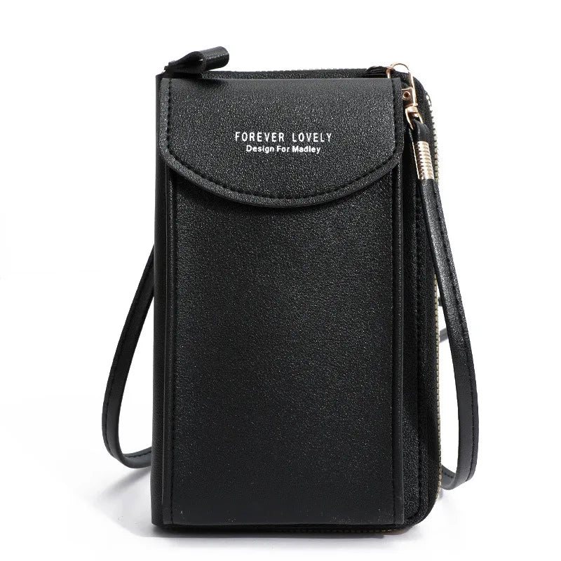 Bolsa feminina pequena de ombro crossbody, couro pu, bolsa de bolso para celular, bolsa para cartão, carteira, bolsa carteiro