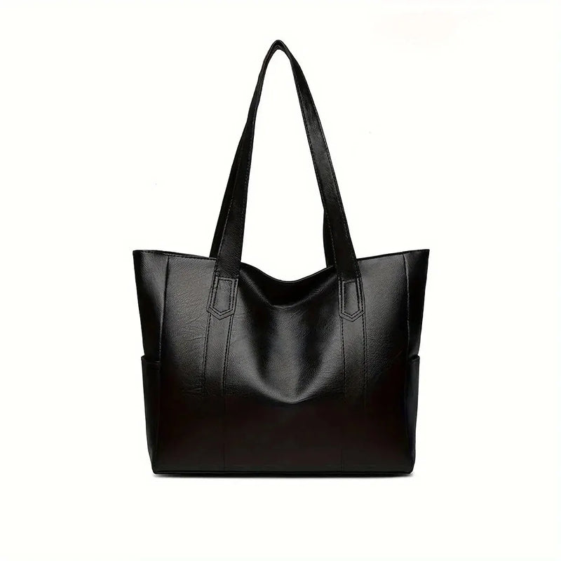 Bolsa tote vintage de grande capacidade, bolsa de ombro vegana retrô, bolsa casual feminina para deslocamento
