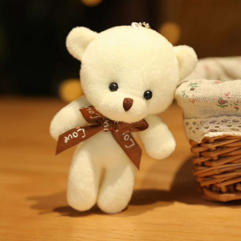 Nova cor urso de pelúcia bonecas 12cm animais de pelúcia macios urso brinquedo de pelúcia pendente bonito menina chaveiro casamento crianças presentes de festa