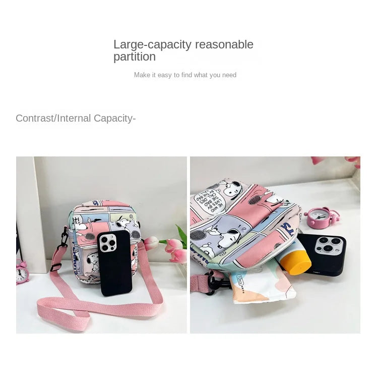 Bolsa crossbody dos desenhos animados para mulheres, bolsas crossbody criativas, bolsas diagonais de ombro nevado, novo, 2020, 2024