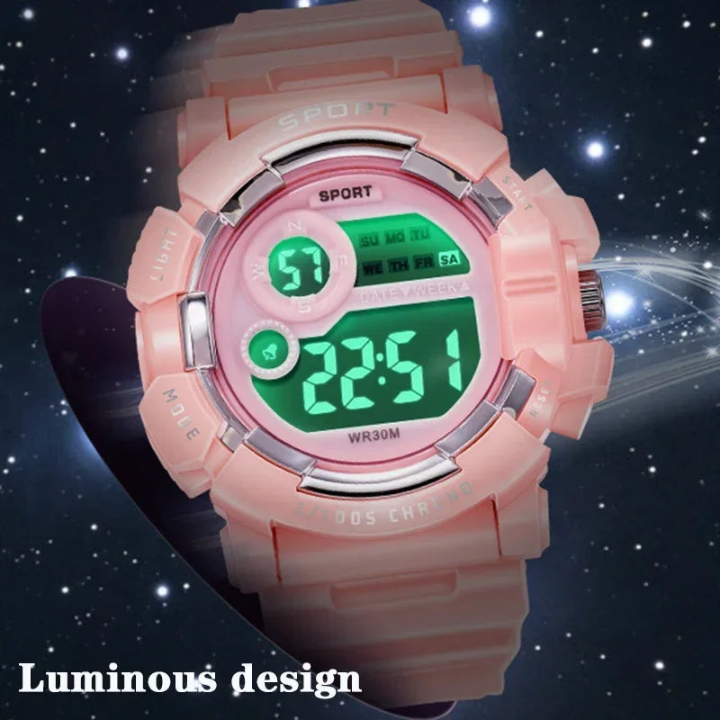 Yikaze moda esportes relógios das mulheres dos homens relógio digital à prova dwaterproof água luminosa despertador relógio de pulso eletrônico para crianças