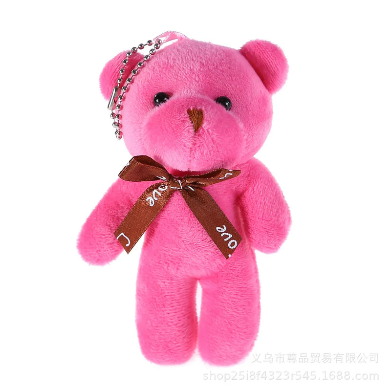 Nova cor urso de pelúcia bonecas 12cm animais de pelúcia macios urso brinquedo de pelúcia pendente bonito menina chaveiro casamento crianças presentes de festa