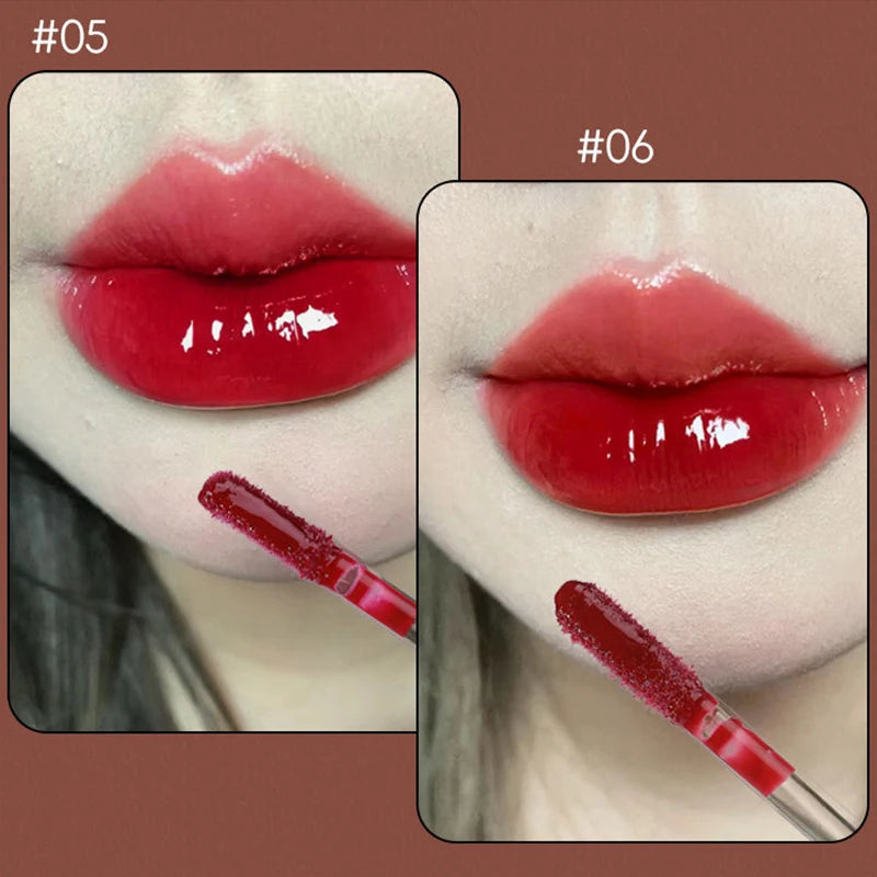 Natural Jelly Lip Gloss Batom Líquido, Hidratante, Fácil Halo-tingimento, Esmalte Impermeável, Não é fácil de tirar, Maquiagem