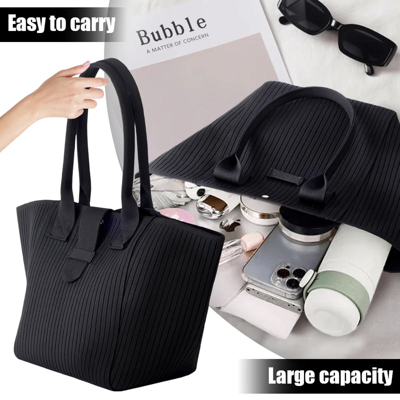 Bolsa tote feminina preta personalizada, bolsa de estudante universitário, grande capacidade, verde, gola branca, bolsa de ombro cinza