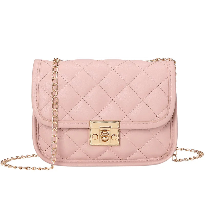 Bolsa bordada quadrada pequena para mulheres, bolsas da moda, bolsa de corrente feminina, nova, 2024