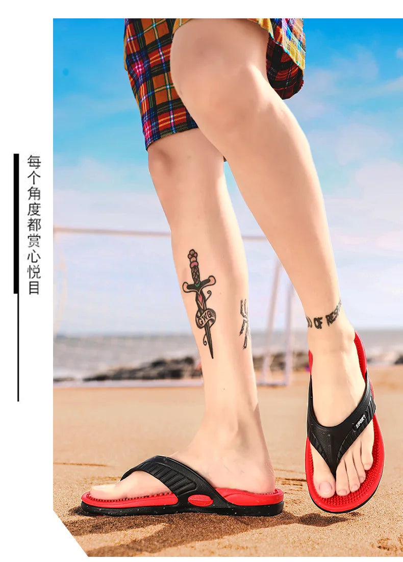 Chinelos de praia chinelos de verão homens sandálias de massagem confortáveis sapatos casuais 2022 moda masculina flip flops calçados de venda quente