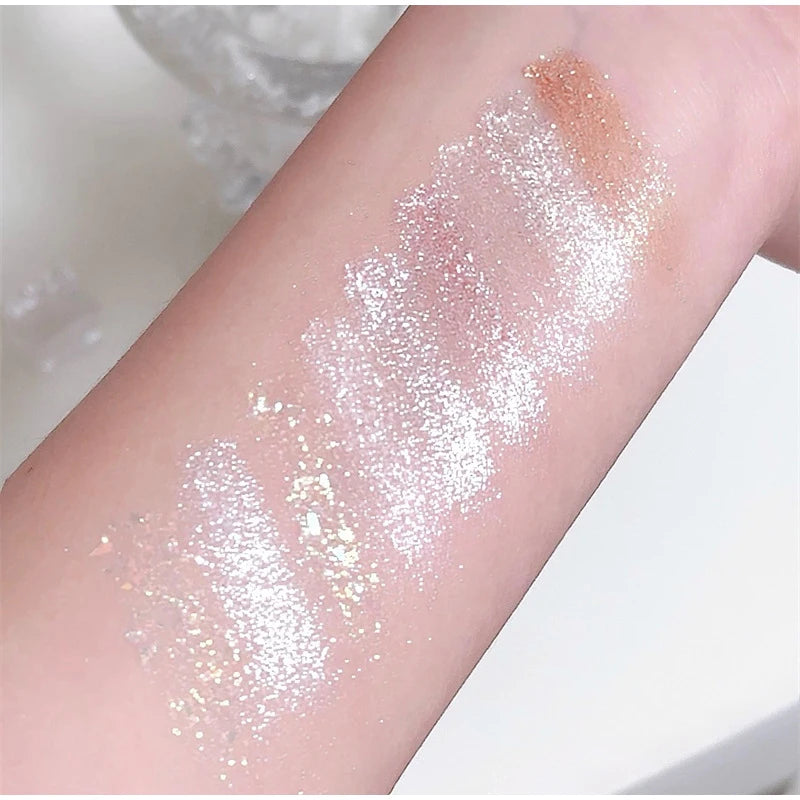 9 cores glitter neve princesa paleta de sombra sonho menina perolado sombra de olho rosa marrom nude luz maquiagem destaques olhos