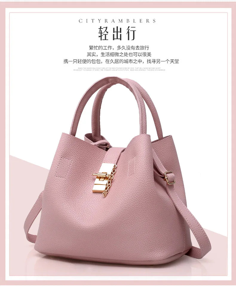 Mulher bolsa de ombro grande capacidade bolsa para mulheres crossbody saco lichia padrão pu portátil balde saco senhoras mensageiro sacos