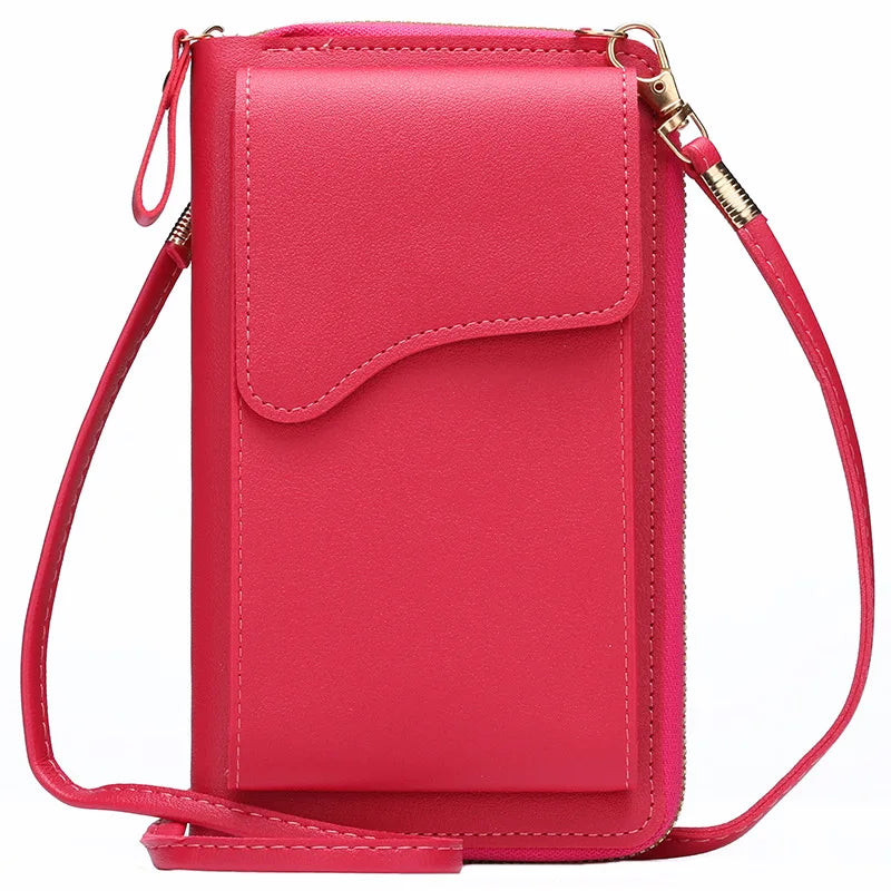 Bolsa feminina pequena de ombro crossbody, couro pu, bolsa de bolso para celular, bolsa para cartão, carteira, bolsa carteiro