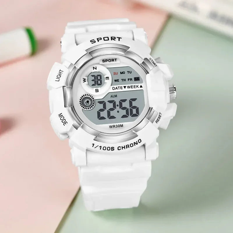Yikaze moda esportes relógios das mulheres dos homens relógio digital à prova dwaterproof água luminosa despertador relógio de pulso eletrônico para crianças
