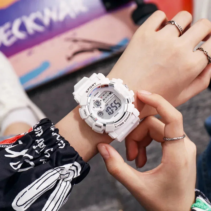Yikaze moda esportes relógios das mulheres dos homens relógio digital à prova dwaterproof água luminosa despertador relógio de pulso eletrônico para crianças