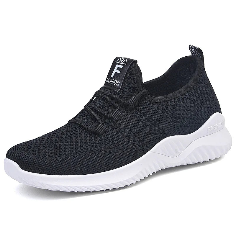 Sapatos femininos 2024 malha respirável confortável sapatos esportivos sola macia leve moda sapatos casuais