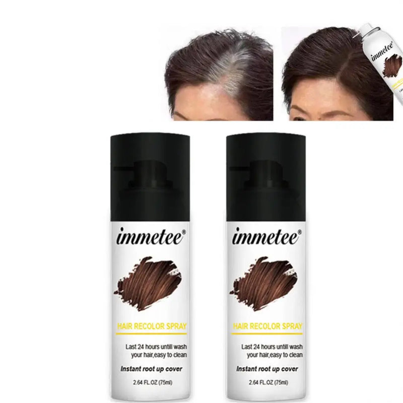 Spray de Tingimento Temporário para Cabelo, Capa Natural, Cabelo Branco, Durável, Efeito Instantâneo, Ferramenta de Cabeleireiro, 75ml