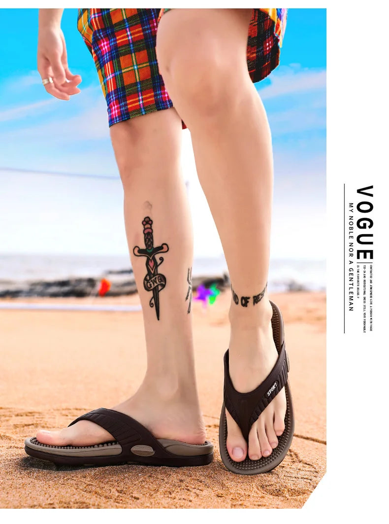 Chinelos de praia chinelos de verão homens sandálias de massagem confortáveis sapatos casuais 2022 moda masculina flip flops calçados de venda quente