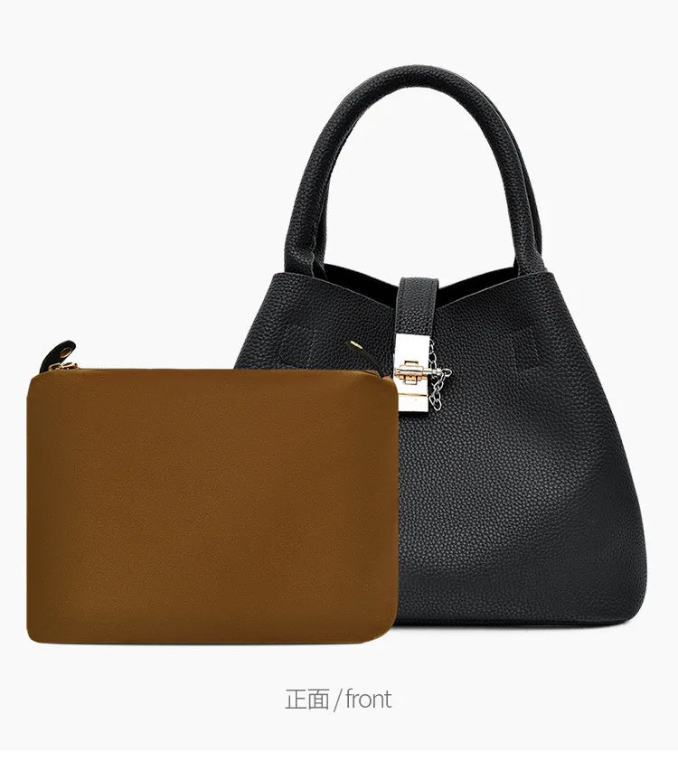 Mulher bolsa de ombro grande capacidade bolsa para mulheres crossbody saco lichia padrão pu portátil balde saco senhoras mensageiro sacos