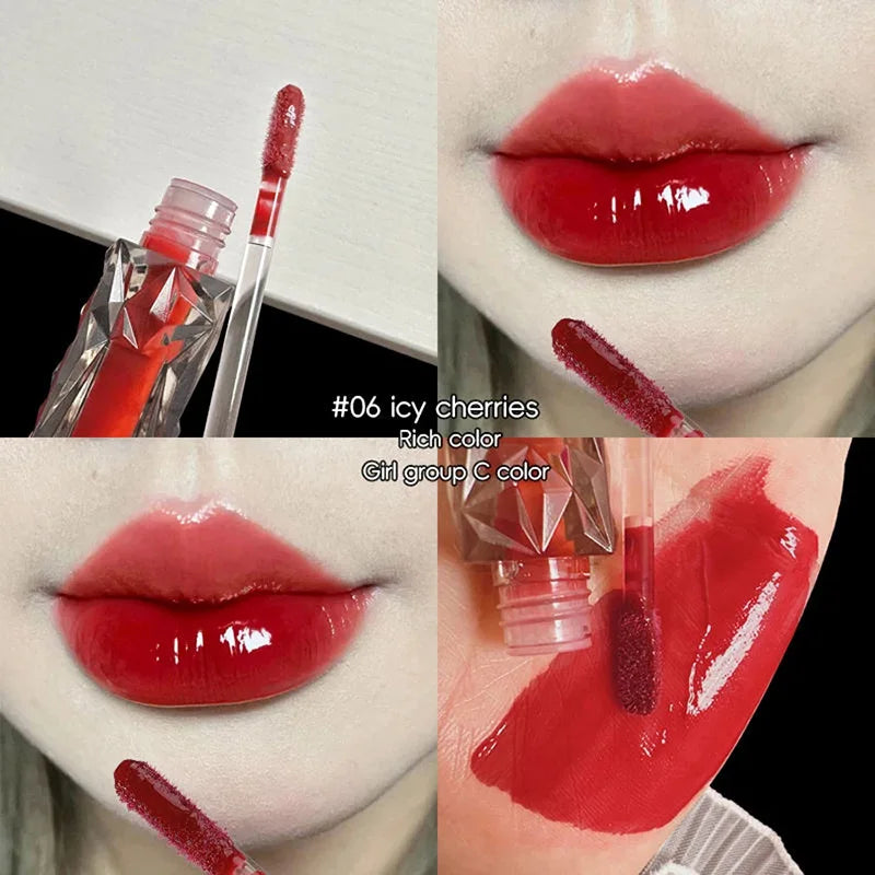 Natural Jelly Lip Gloss Batom Líquido, Hidratante, Fácil Halo-tingimento, Esmalte Impermeável, Não é fácil de tirar, Maquiagem
