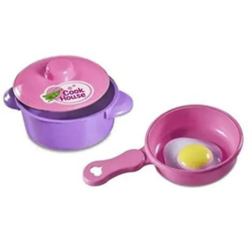 Children's Kitchen Toy Panelinha with Lid and Frying Pan with Pink Fried Egg Makes Creative Fun Kitchen