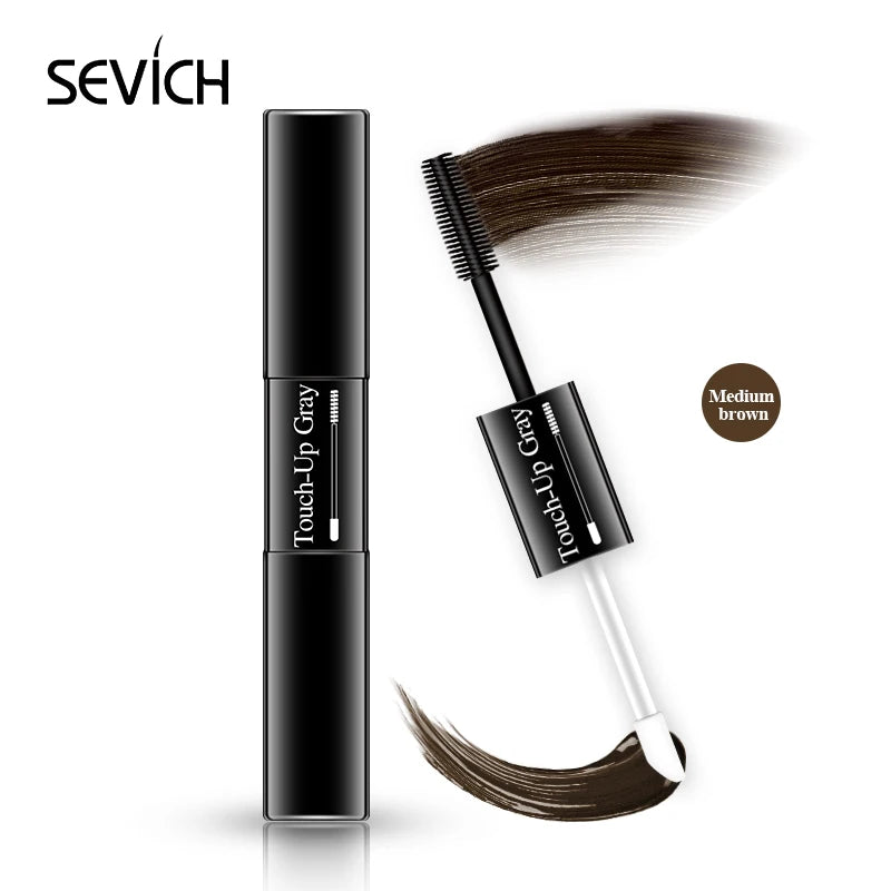 Caneta de tintura de cabelo única, cobertura instantânea de raiz cinza, cor de cabelo branco a marrom escuro, preto, 2 escovas, cabeça macia, fácil aplicação, temporária