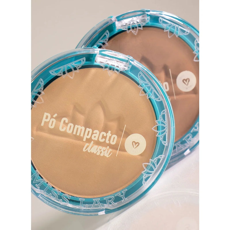 Pó Compacto Facial Vegano Efeito Matte Miss Lary ML-301