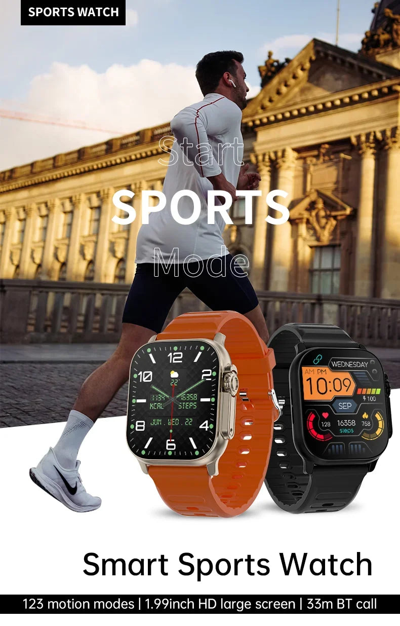 Apple Watch 9 2024. Tela AMOLED, Bússola NFC, Impermeável, Relógio Apple, IWO Ultra 8, 49mm, Série 8, 2.3 "