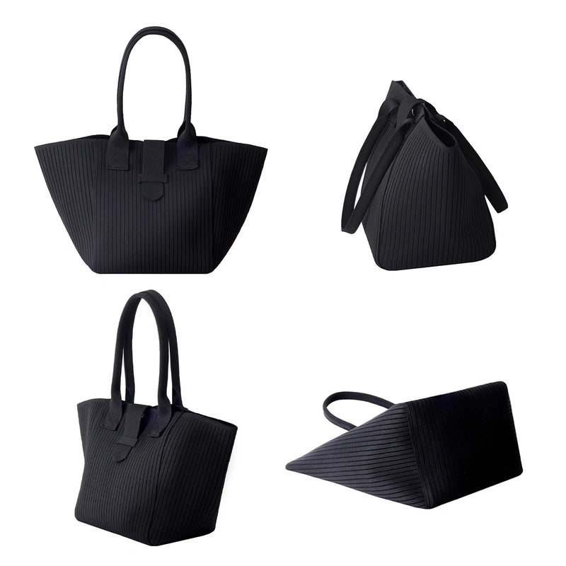 Bolsa tote feminina preta personalizada, bolsa de estudante universitário, grande capacidade, verde, gola branca, bolsa de ombro cinza