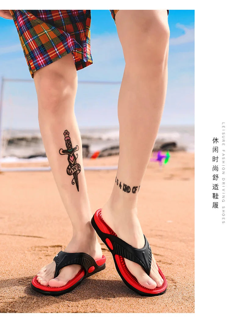 Chinelos de praia chinelos de verão homens sandálias de massagem confortáveis sapatos casuais 2022 moda masculina flip flops calçados de venda quente