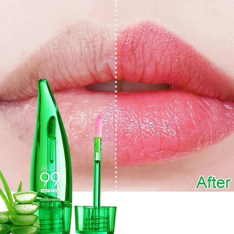 Brilho Labial Hidratante de Longa Duração, Batom Gel Mudando a Cor, Esmalte, Hidratante, Alto Brilho, Óleo Leve, Aloe, Maquiagem Labial