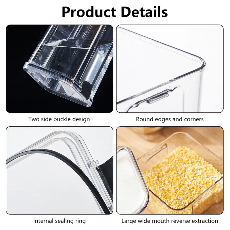 Conjuntos empilháveis de cozinha selada, 460-1800ml, caixa de armazenamento de alimentos de plástico, garrafa de tanque multigrãos, frutas secas, recipientes de armazenamento de chá