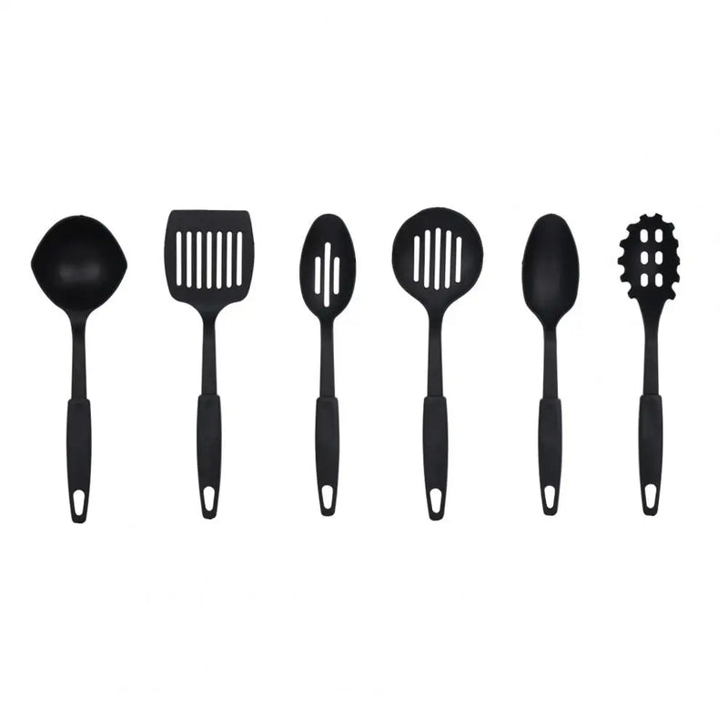 Utensílios de cozinha antiaderentes resistentes ao calor, espátula livre de BPA, colher de filtro, kit de colher com fenda, utensílios de cozinha, 6 peças por conjunto
