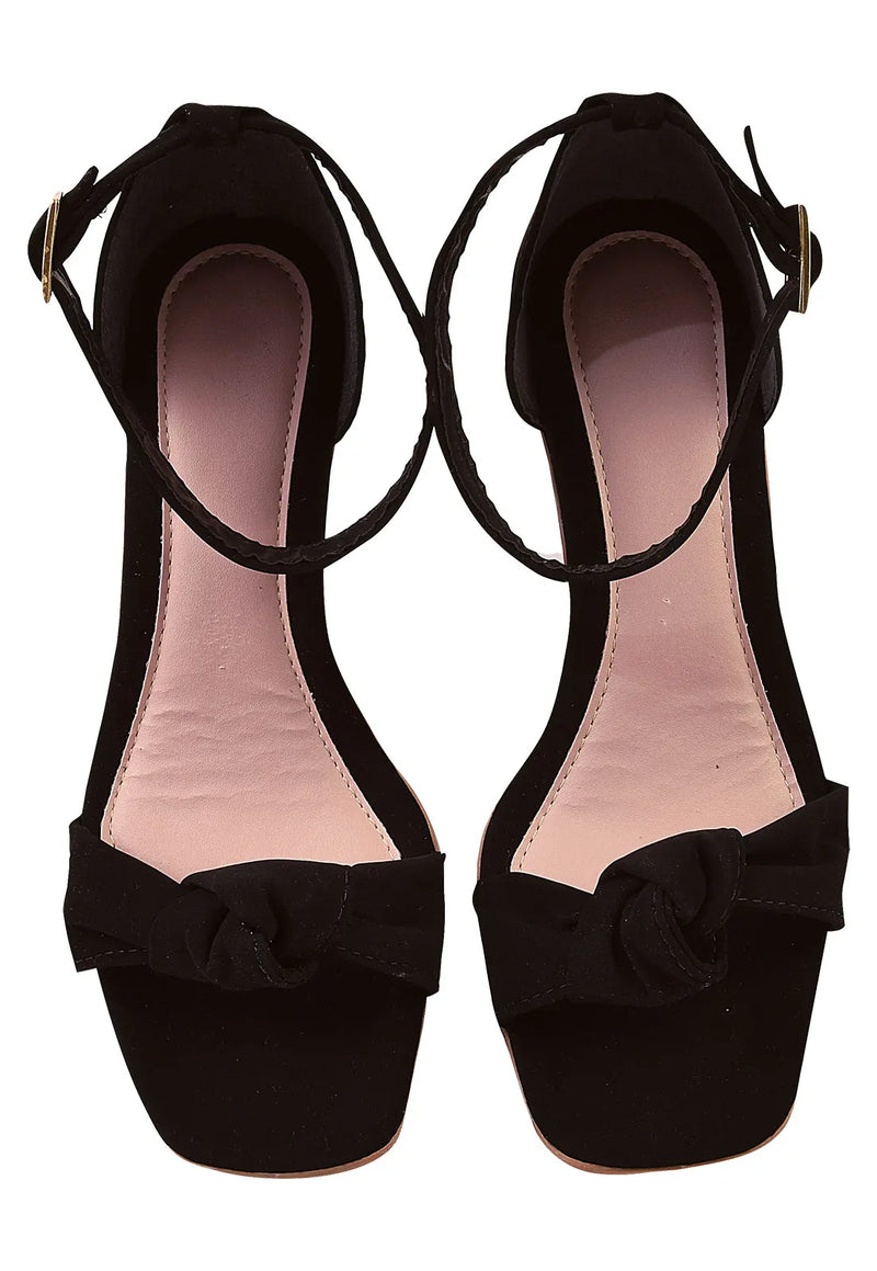 Women's Sandalia No in Front High Heel Black Nobuck