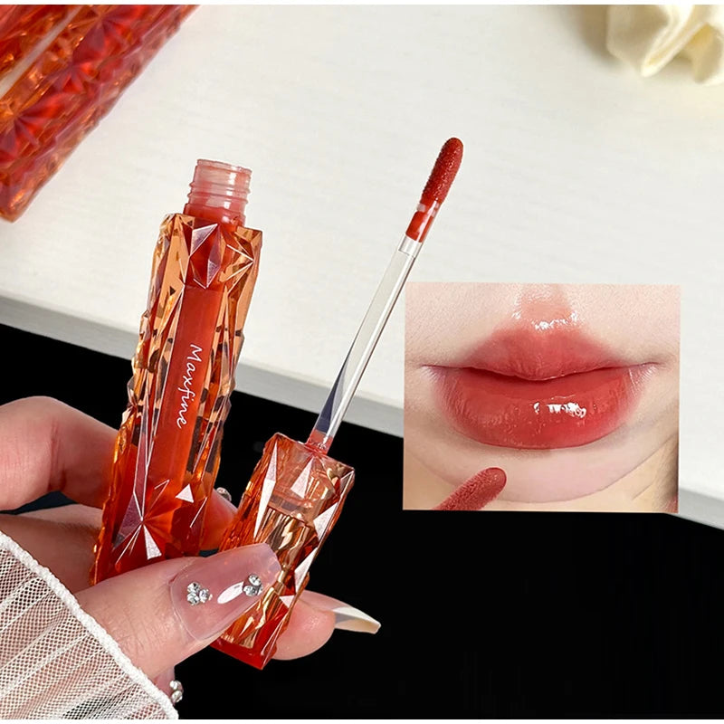Natural Jelly Lip Gloss Batom Líquido, Hidratante, Fácil Halo-tingimento, Esmalte Impermeável, Não é fácil de tirar, Maquiagem