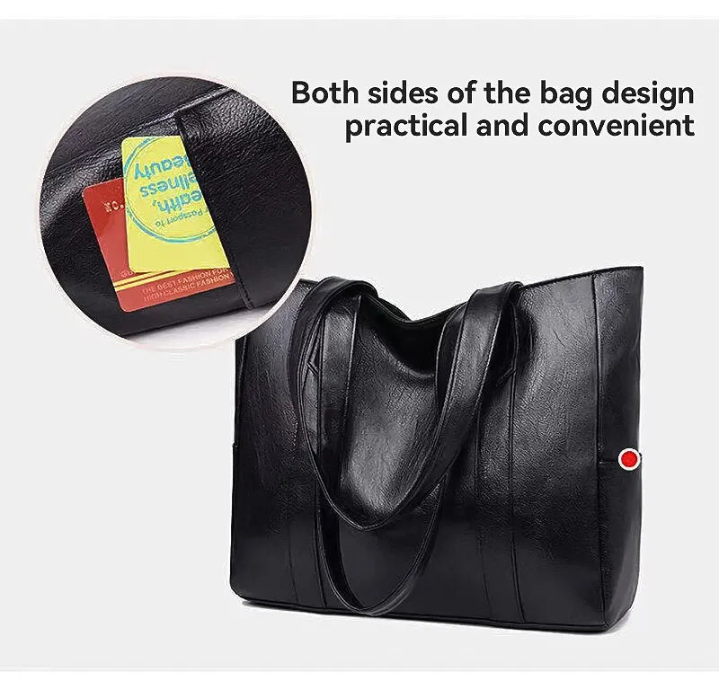 Bolsa tote vintage de grande capacidade, bolsa de ombro vegana retrô, bolsa casual feminina para deslocamento