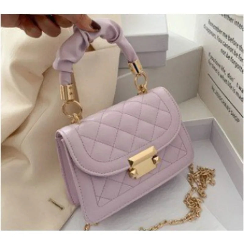 Bolsa Crossbody de couro PU para mulheres Padrão de grade Decoração de fivela Carteira de aba Bolsa de moda Bolsa de alta qualidade