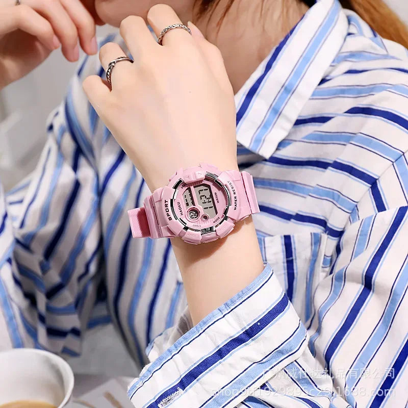 Yikaze moda esportes relógios das mulheres dos homens relógio digital à prova dwaterproof água luminosa despertador relógio de pulso eletrônico para crianças