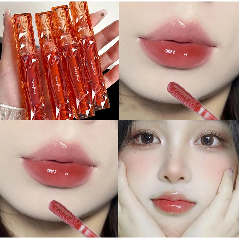 Natural Jelly Lip Gloss Batom Líquido, Hidratante, Fácil Halo-tingimento, Esmalte Impermeável, Não é fácil de tirar, Maquiagem